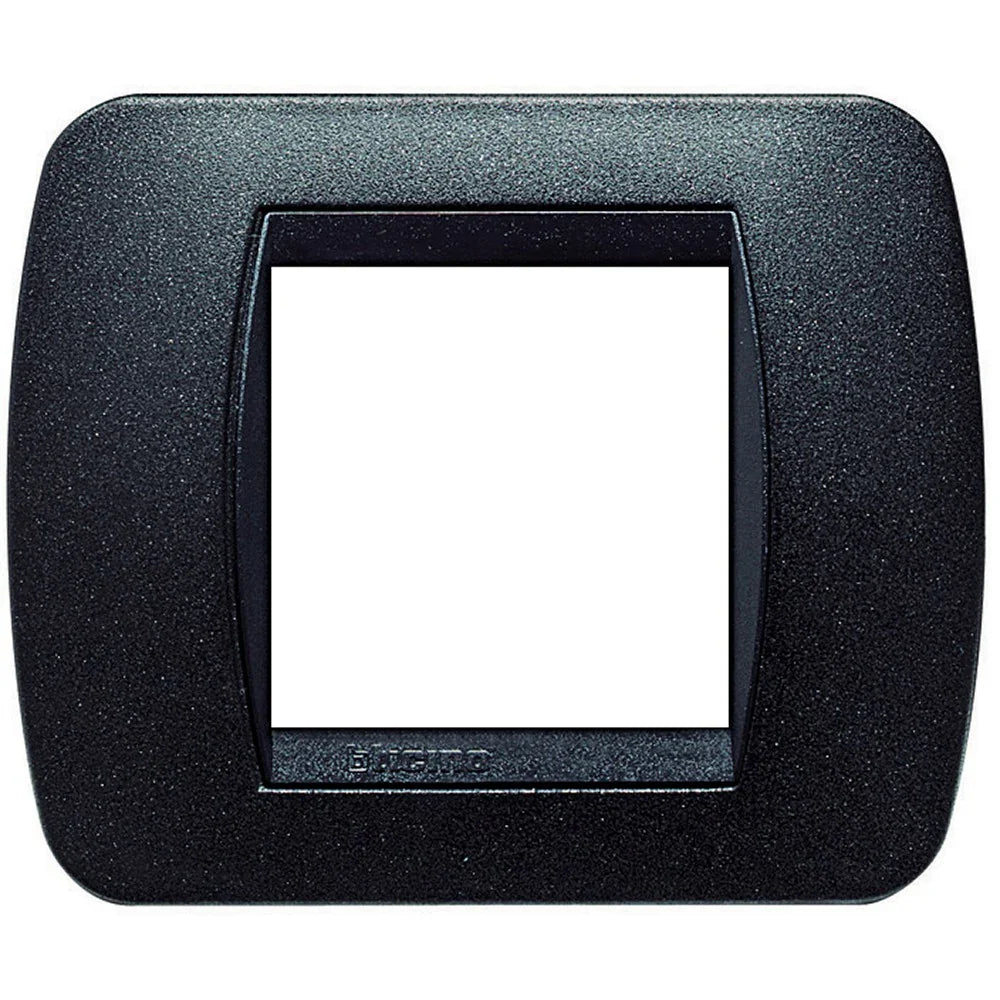 BTicino Living Int. Placca 2 Posti Grafite Nero L4802GFN - Design Elegante e Facile Installazione