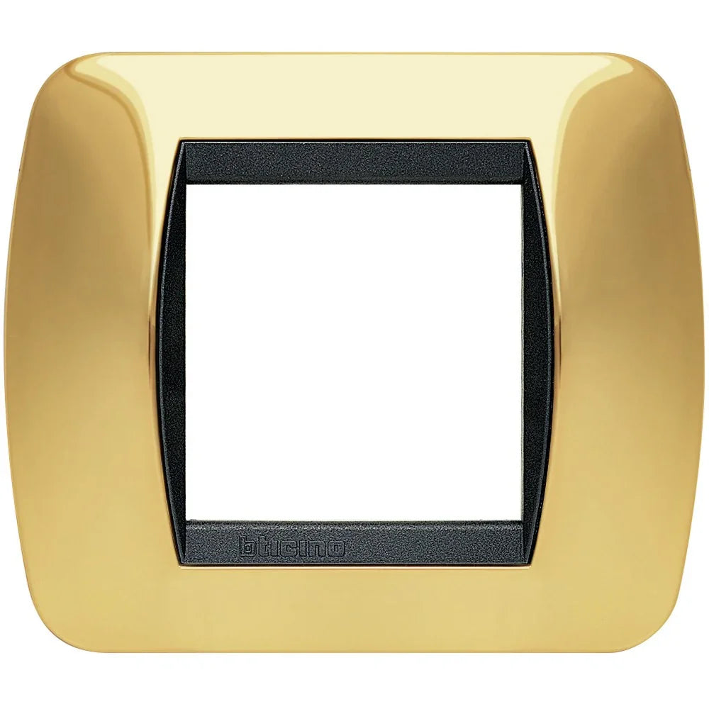 BTicino Living Int. Placca 2 Posti Oro - Elegante Finitura Dorata - Code SKU: L4802OR
