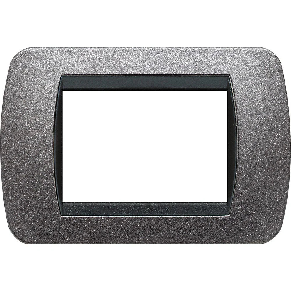 Placca 3 Positi Grafite BTicino L4803GF - Design Elegante, Metallo Resistente, Installazione Facile