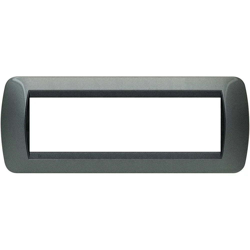 Placca 7 Posti Living Int. BTicino L4807PA in Acciaio Scuro - Design Elegante e Durevole