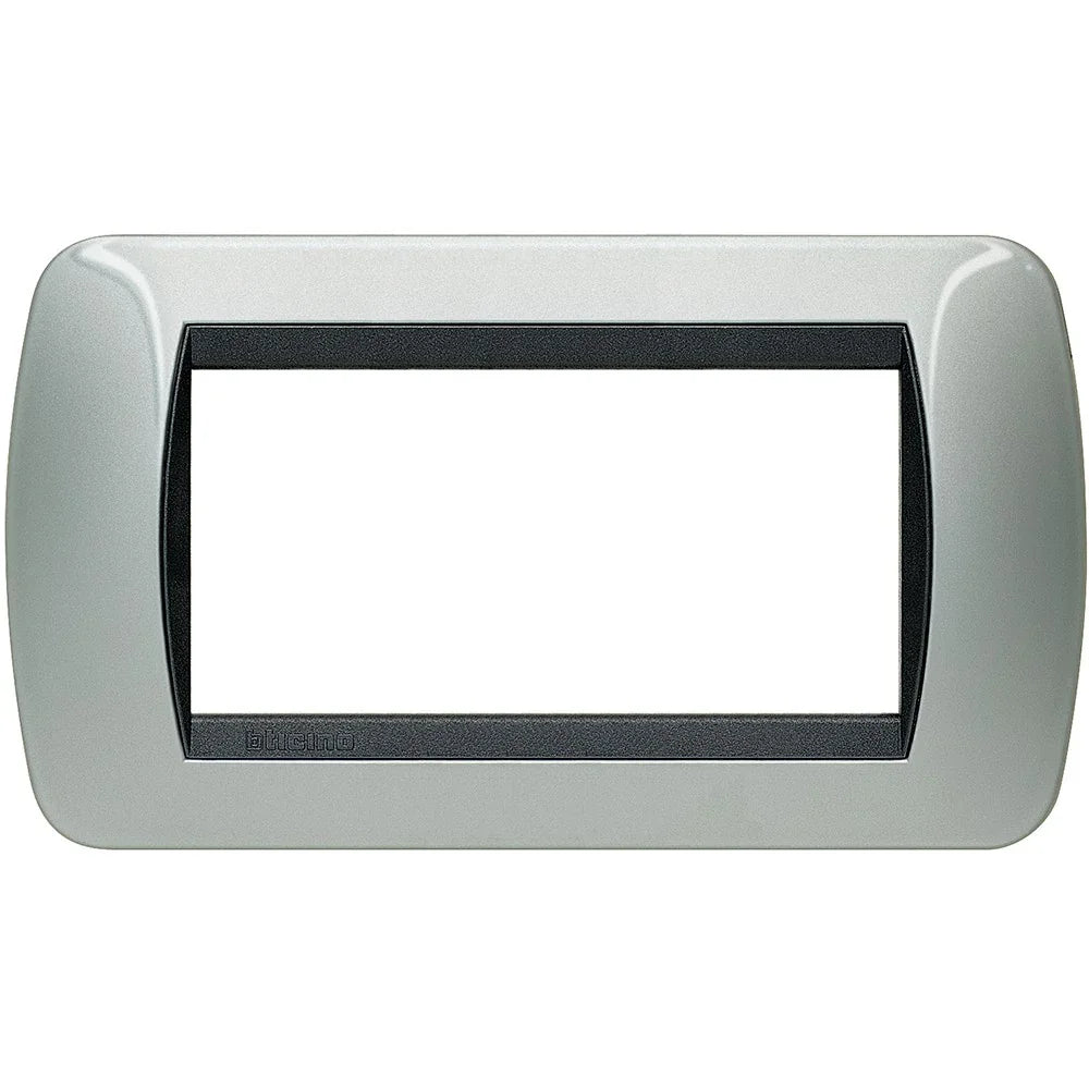 Placca 4 Moduli Bticino Livinglight Alluminio in Metallo - L4804AL