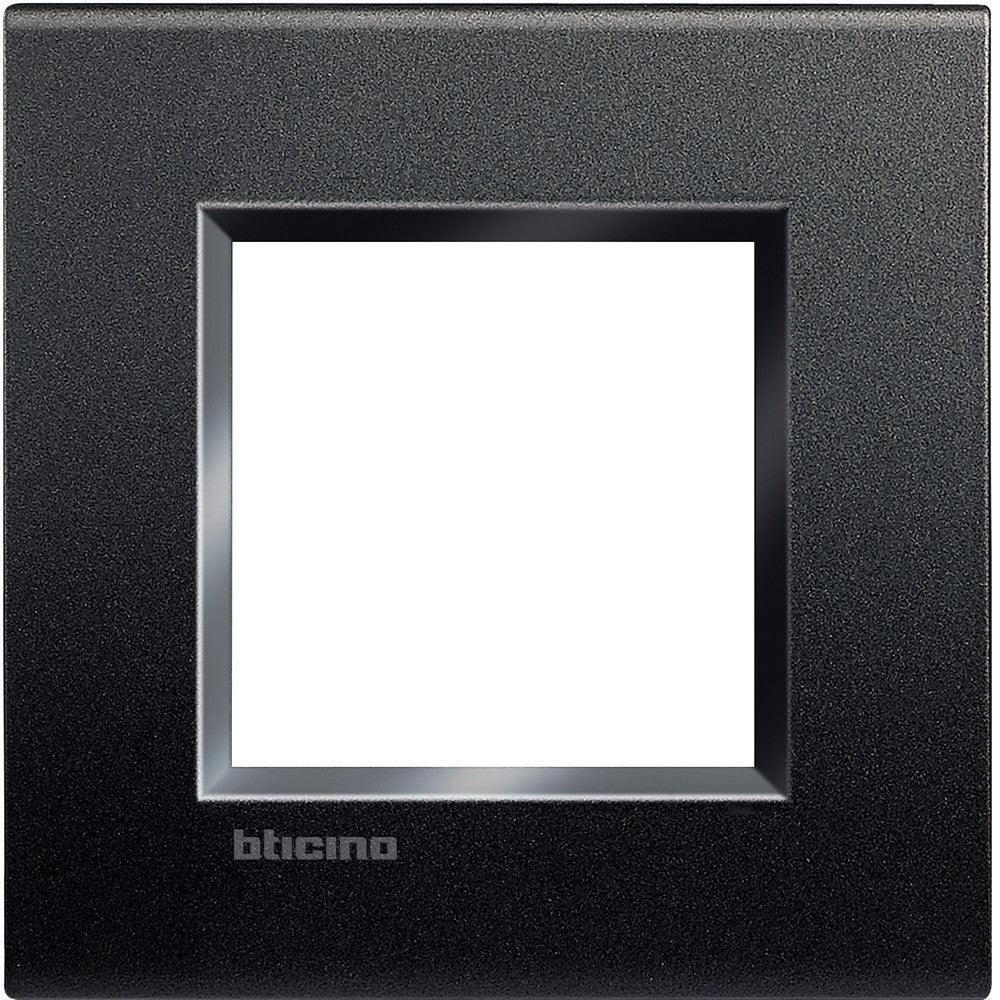 Placca Quadra Livinglight 2P Antracite BTicino LNA4802AR - Design Elegante, Tecnopolimero Resistente