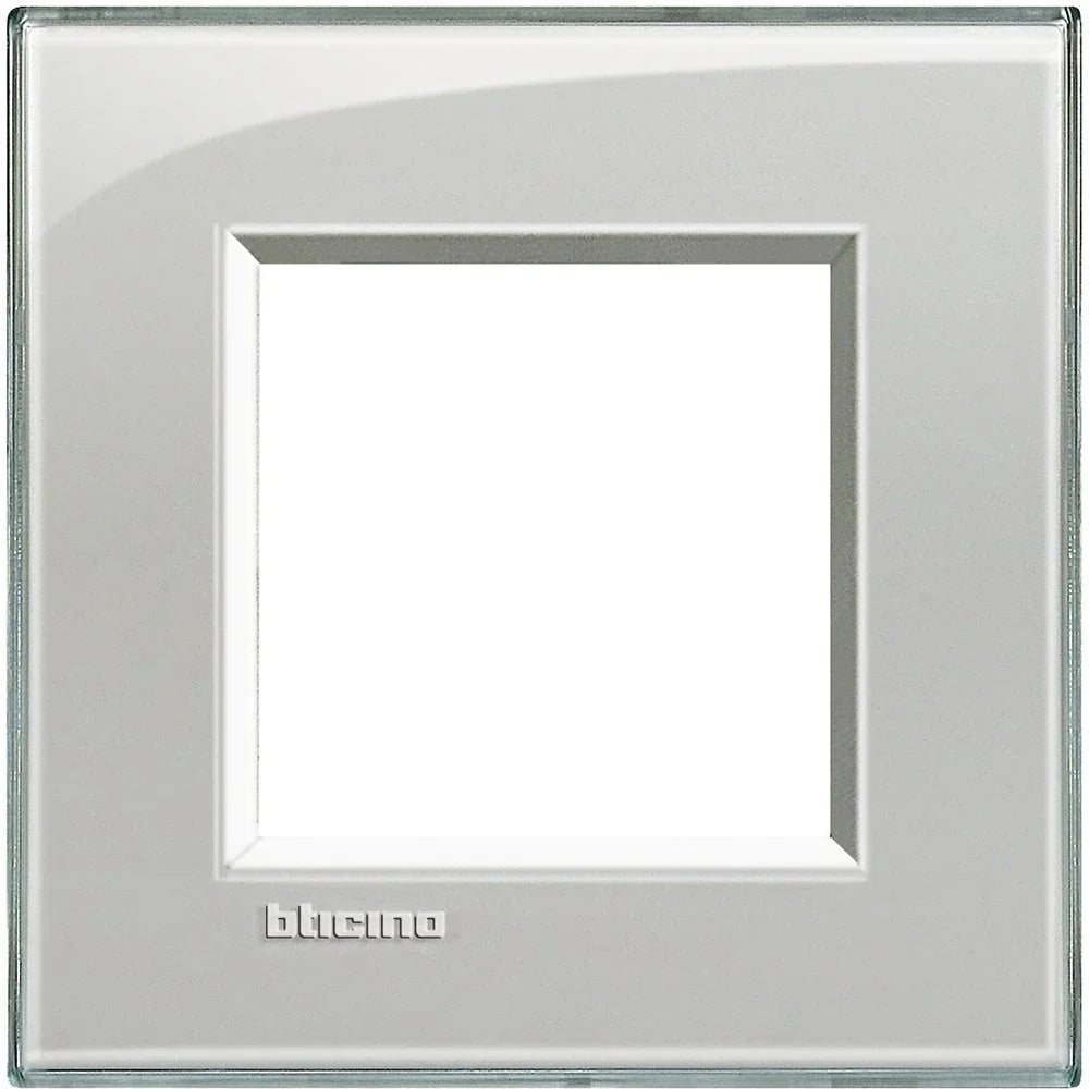 Placca Quadra Livinglight 2P Grigio Ghiaccio - BTicino LNA4802KG, Design Moderno e Resistente