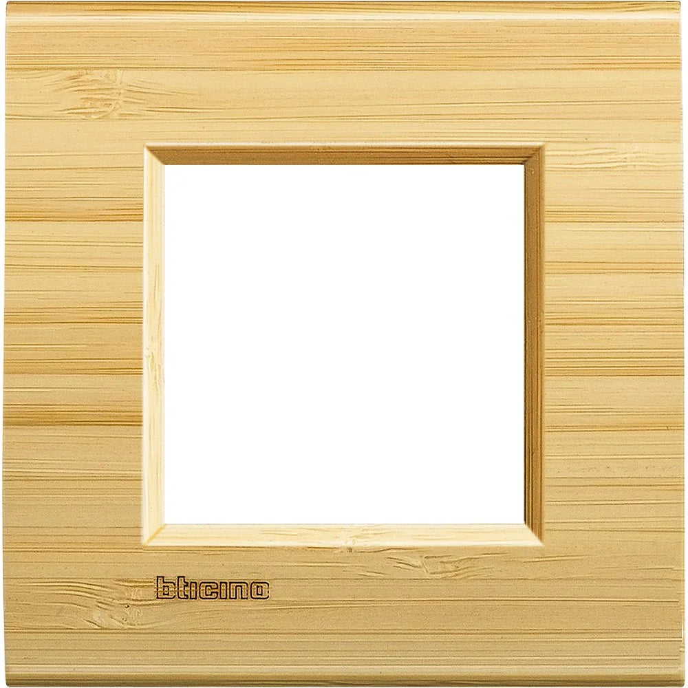 Placca Quadra Living Light 2P In Bamboo - Design Elegante,SKU LNA4802LBA, Materiale Ecologico