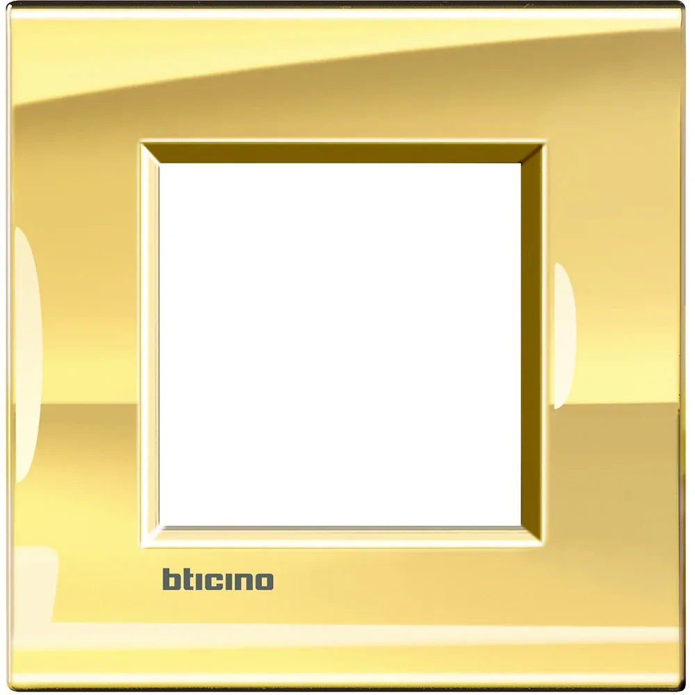 Placca Quadra 2P Oro Freddo - LNA4802OA | Design Elegante in Metallo Resistente | BTicino