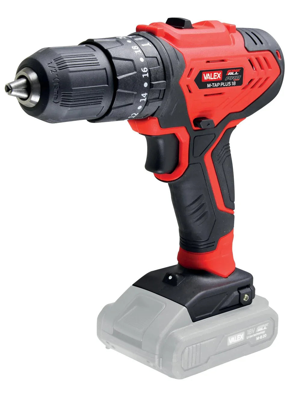 Trapano Avvitatore Valex M-TAP PLUS 18 V – 13 mm, 54 Nm, Funzione Percussione, Cod. 1429428