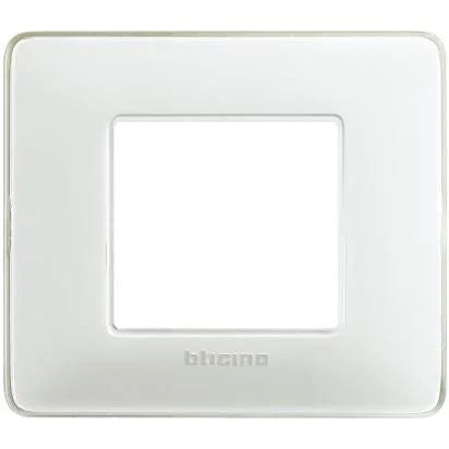 Placca Bticino Matix 2 Moduli Ghiaccio AM4802CBN - Design Moderno, Facile Installazione, Diametro Compatto