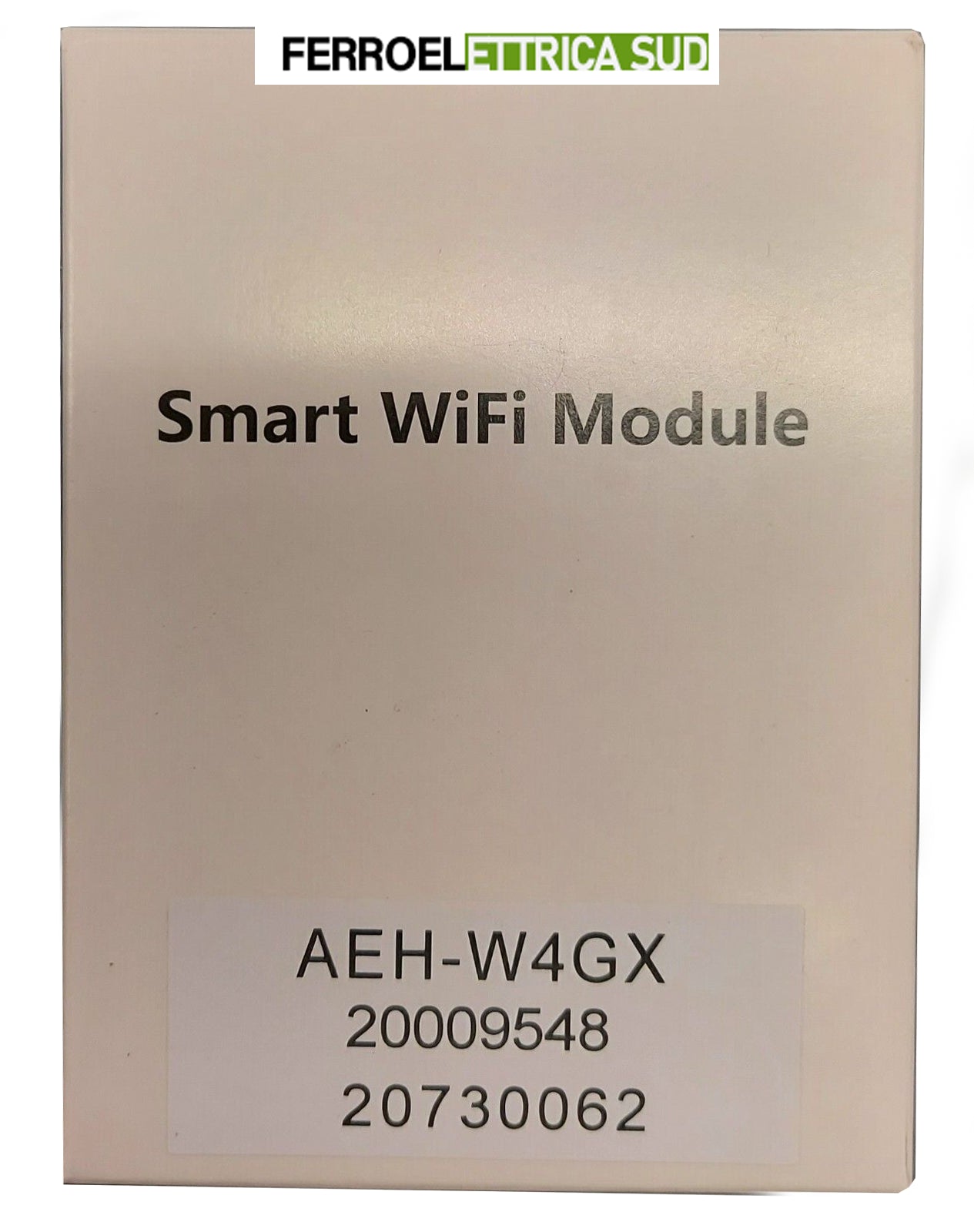 Smart WiFi Module AEH-W4GX product packaging with model number and barcode.