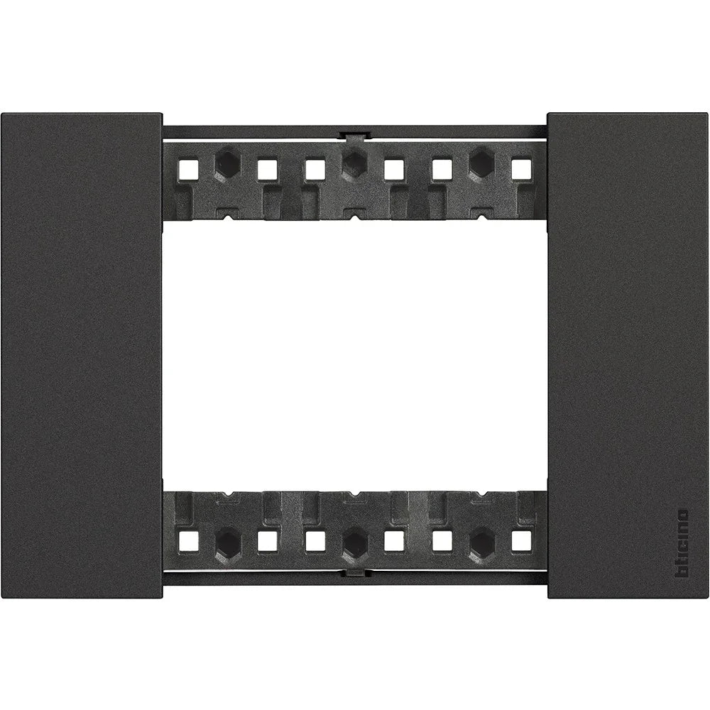 Placca BTicino Living Now 3 Moduli Nera - Alta Qualità - KA4803KG - Design Elegante e Resistente