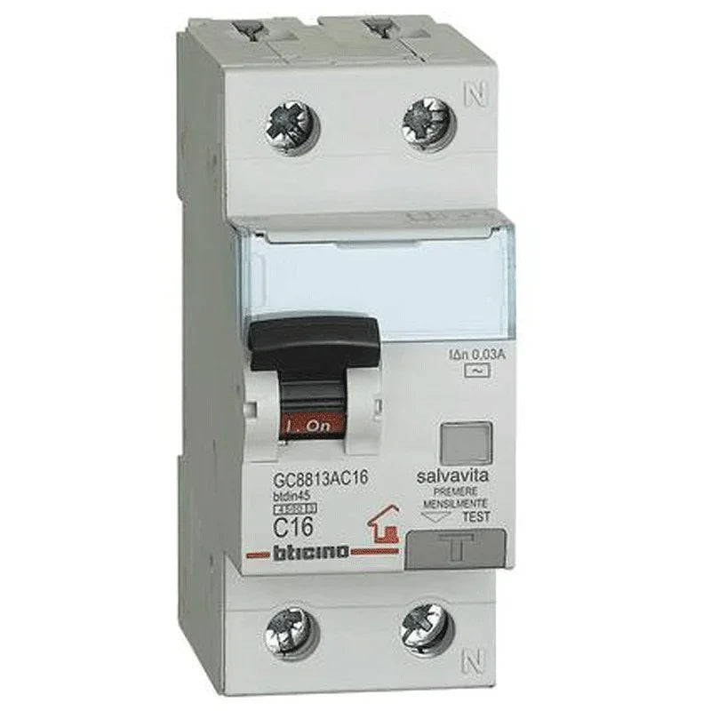 Bticino Btdin GA8813AC16 - Magnetotermico Differenziale 1P+N 16A 4,5kA 30mA AC