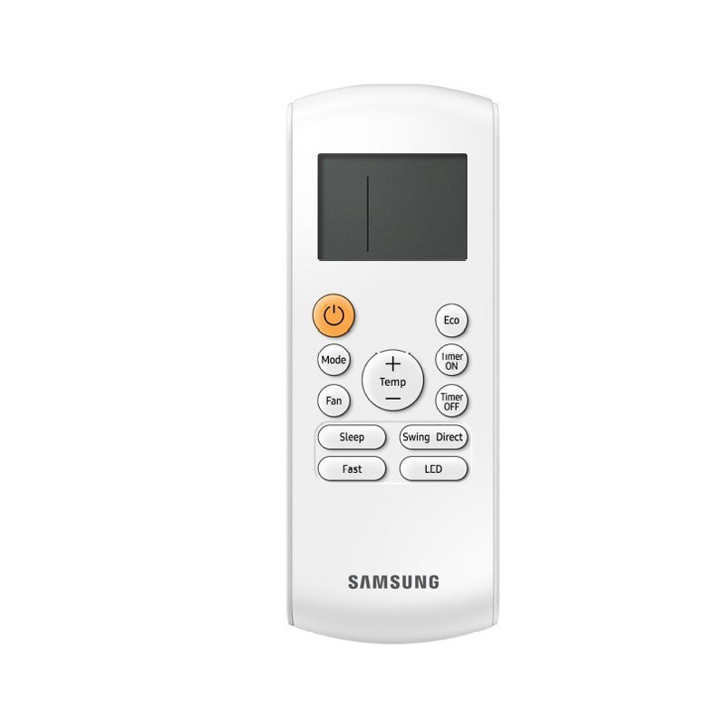 Samsung air conditioner remote control with various buttons and features for easy temperature management.