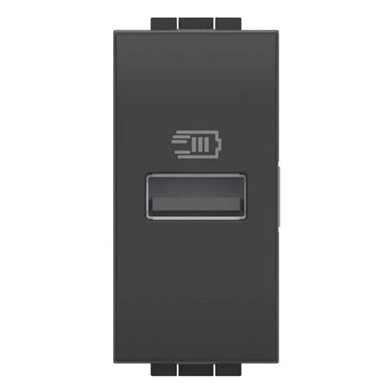 Caricatore USB Bticino Livinglight 1 Modulo Tipo A Antracite - L4191A