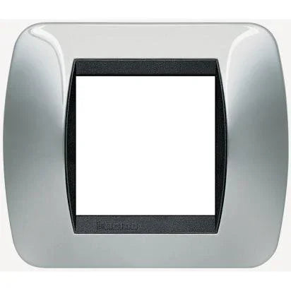 BTicino Living Placca 2 Moduli Cromo L4802CR - Design Elegante, Installazione Facile, 80x93mm