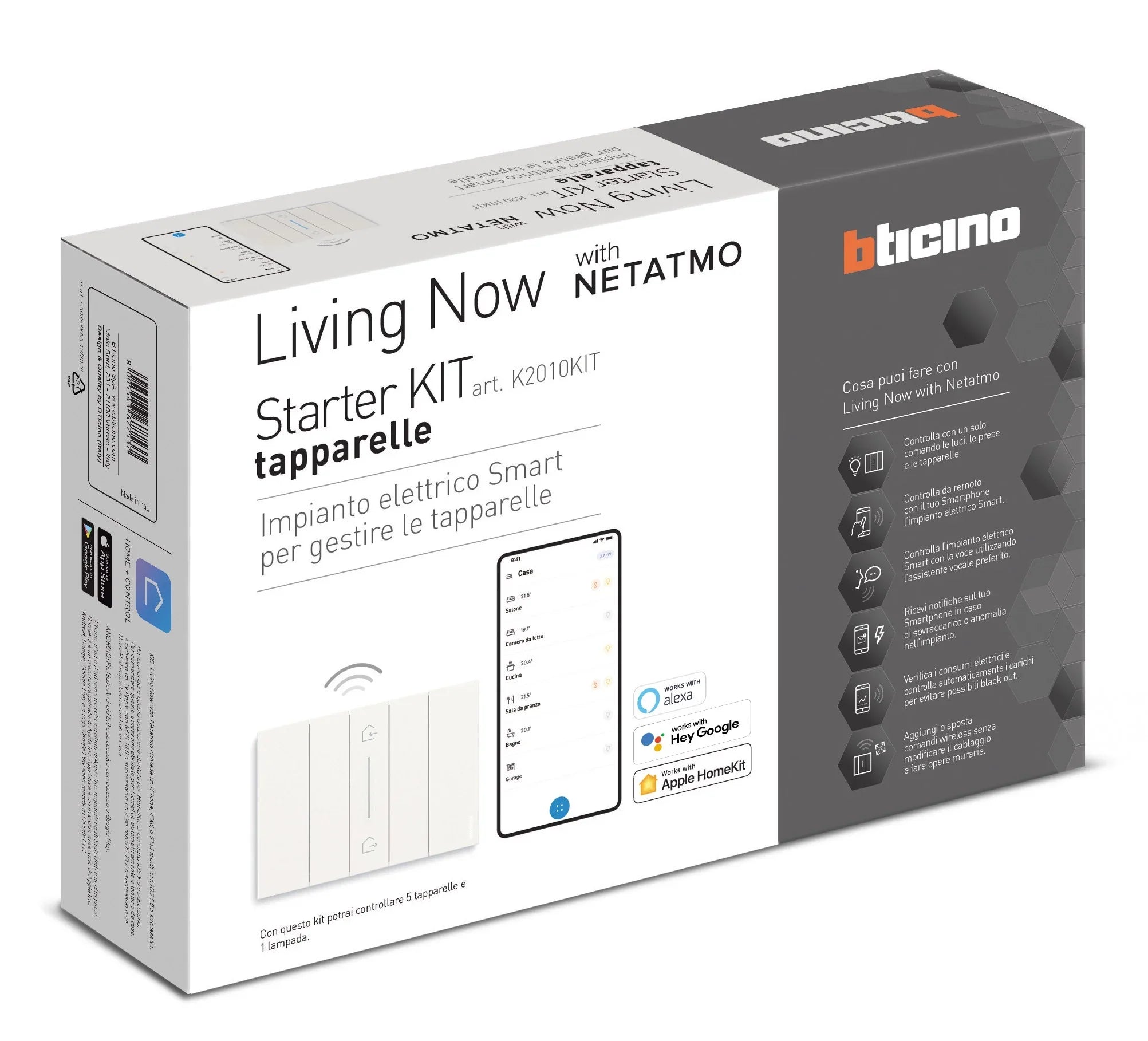 Kit Starter Tapparelle Connesse BTicino Living Now K2010KIT - Controllo Intuitivo e Design Compatto