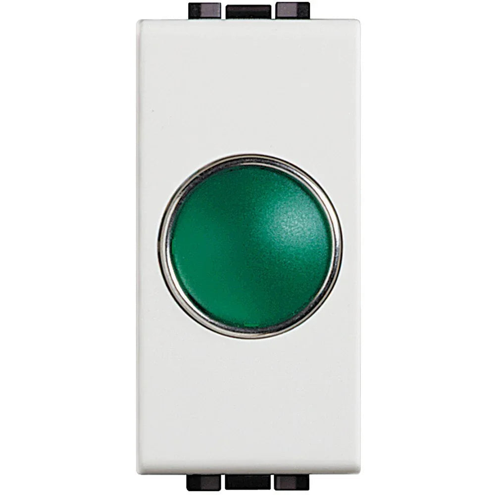 BTicino LivingLight Portalampada Spia Verde N4371V - Design Moderno, Facile Installazione, Qualità Superiore