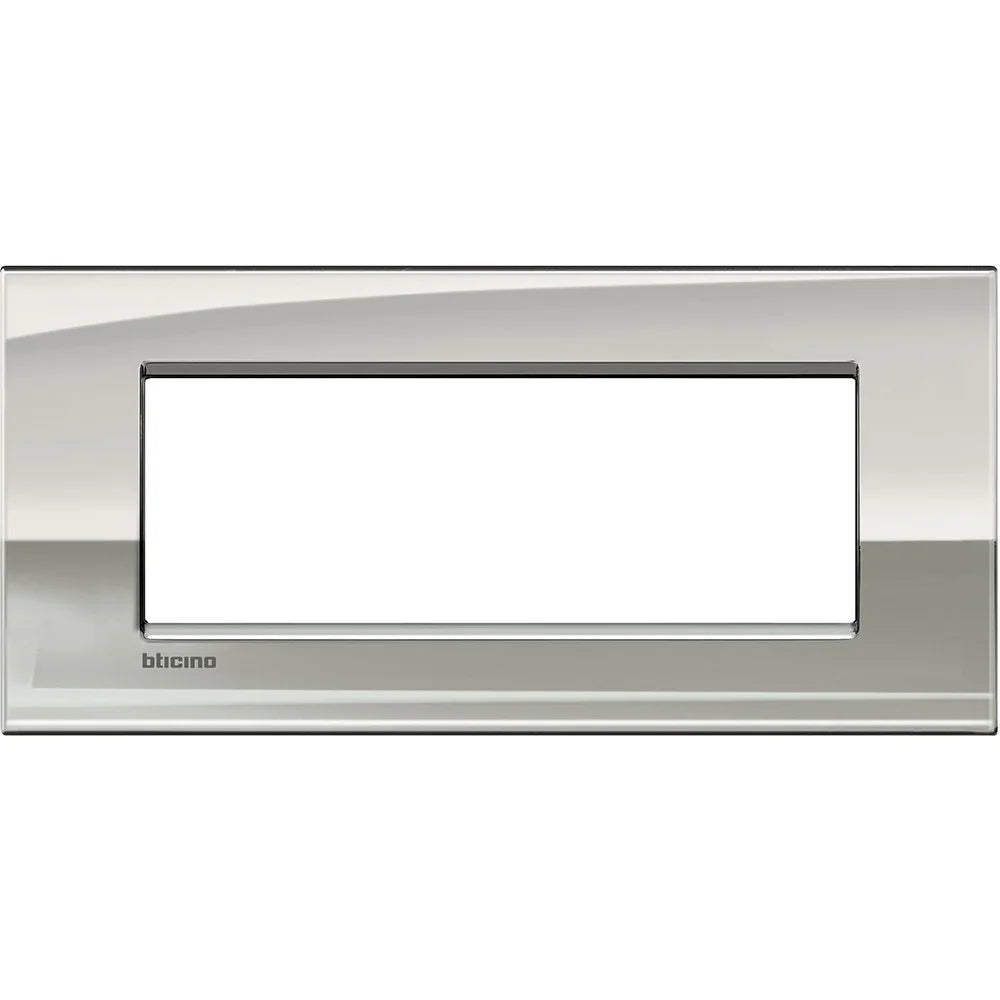 Placca 7P Palladio - BTicino Living Light LNC4807PL - Design Elegante e Moderno, Compatibile 7 Moduli