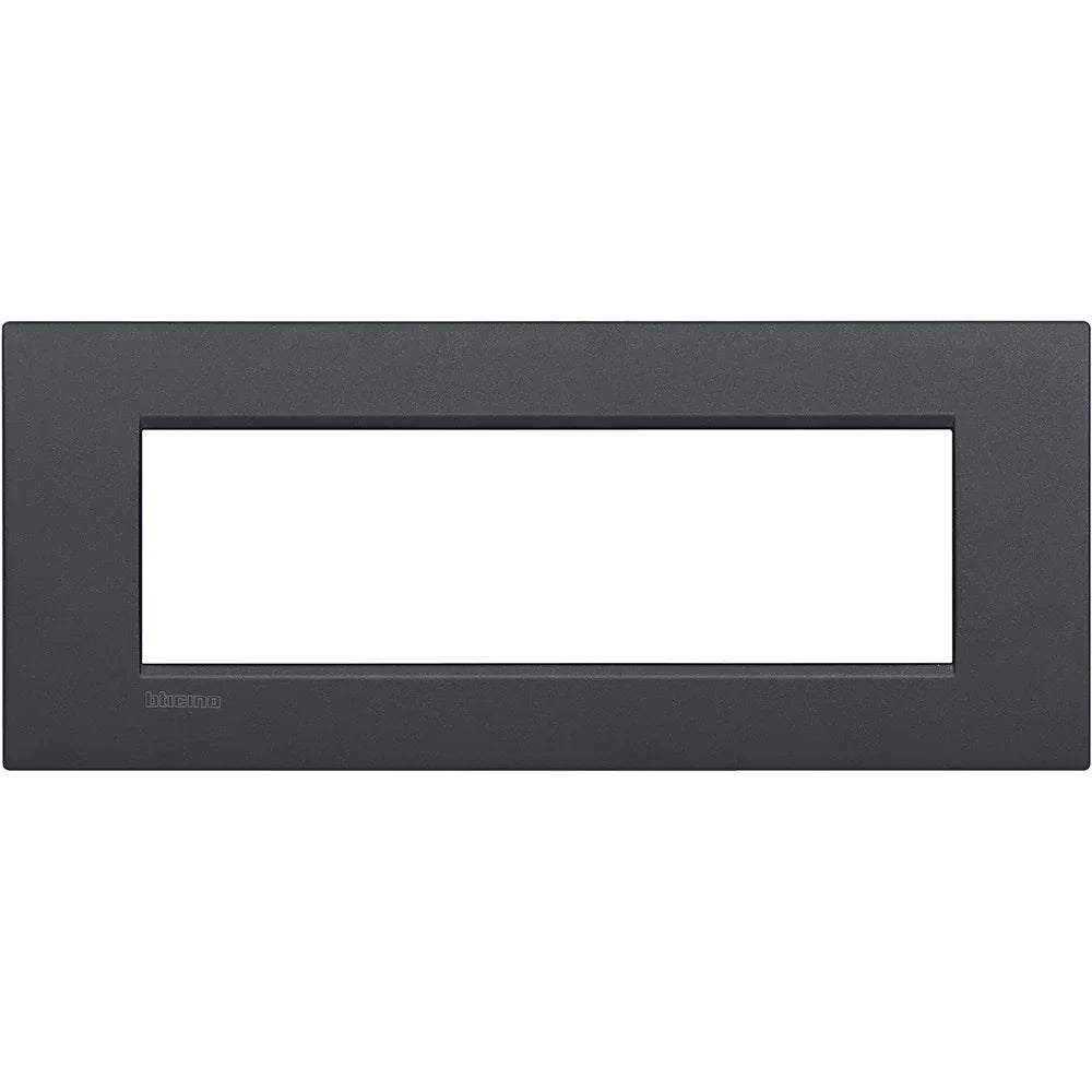 Placca 7P Antracite Living Light BTicino LNC4807AR - Design Elegante, Facile Installazione, Compatibile Serie Air