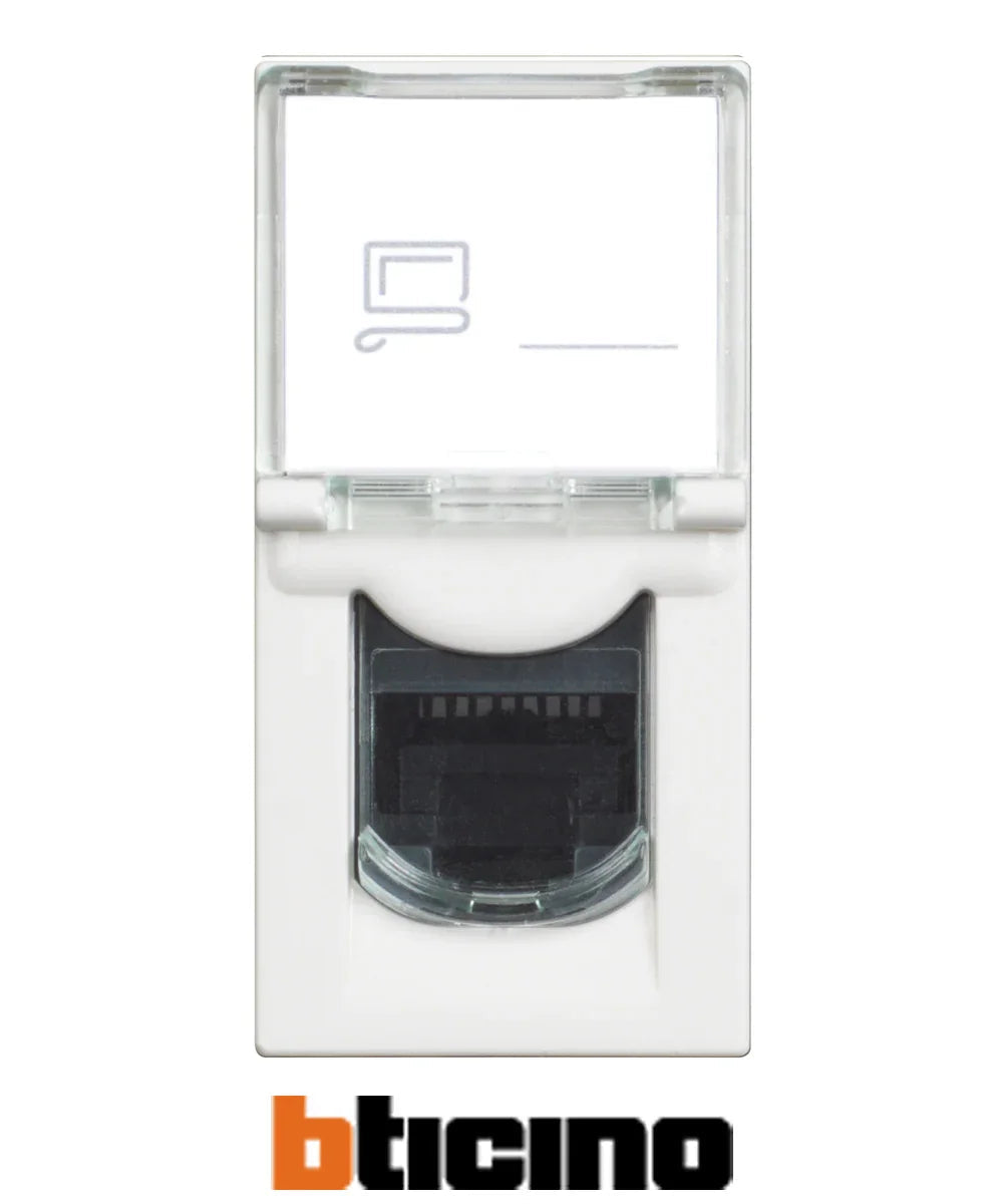Preso RJ45 Toooless CAT 6E UTP BTicino Bianco - Codice SKU: BTIC-6E-WHITE, Installazione Semplice e Alta Velocità