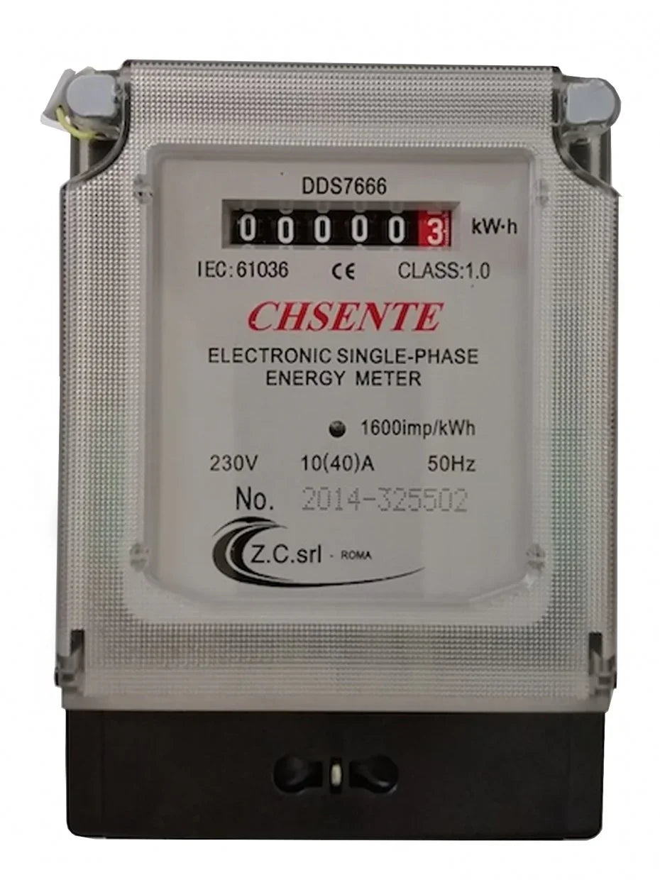 Contatore Di Energia Elettrica Monofase Z.C. 230V DDS7666 - 5+1 Cifre, Classe Di Precisione 1, IP51