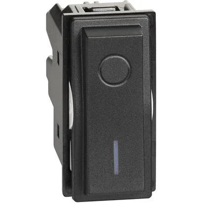 Interruttore BTicino 2P 16AX Nero KG4002 - Serie Living Now, 250Vac, 16A, Installazione Facile