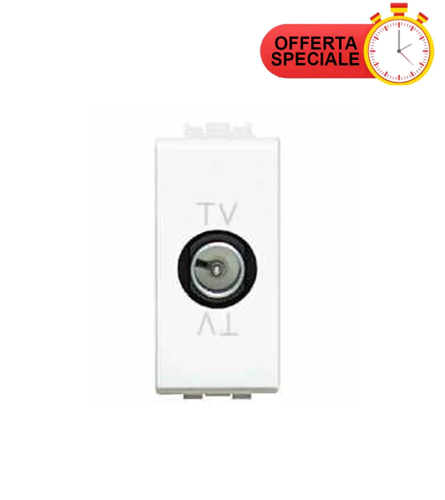 Presa TV Passante Maschio BTicino Livinglight N4202P - Connessione Sicura e Stabile, Ideale per Antenne e Satellite