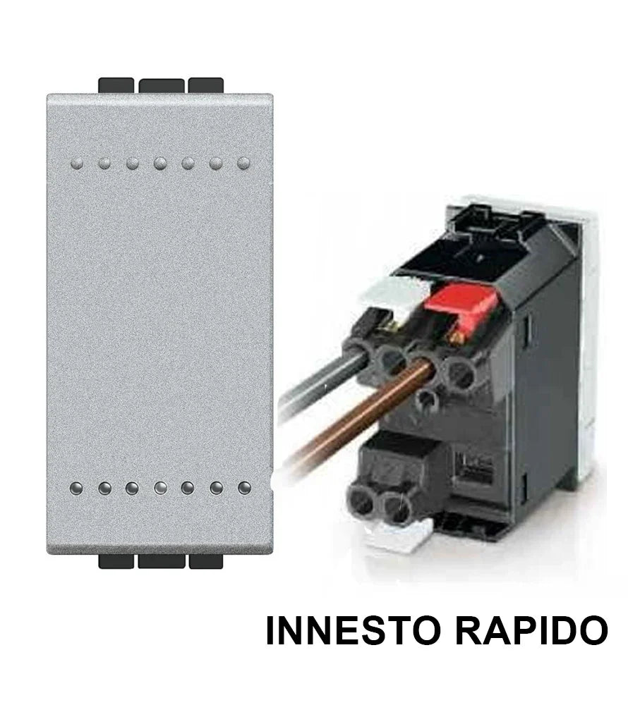 Bticino Livinglight Pulsante NT4005A - Interruttore Automatico 250Vac, 16A, Design Elegante, Facile Installazione