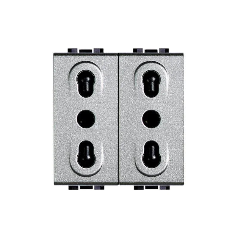 Presa Duplex Bipasso 2P+T 10/16A 250 Vac - BTicino NT4180/2, Sicurezza e Design Compatto