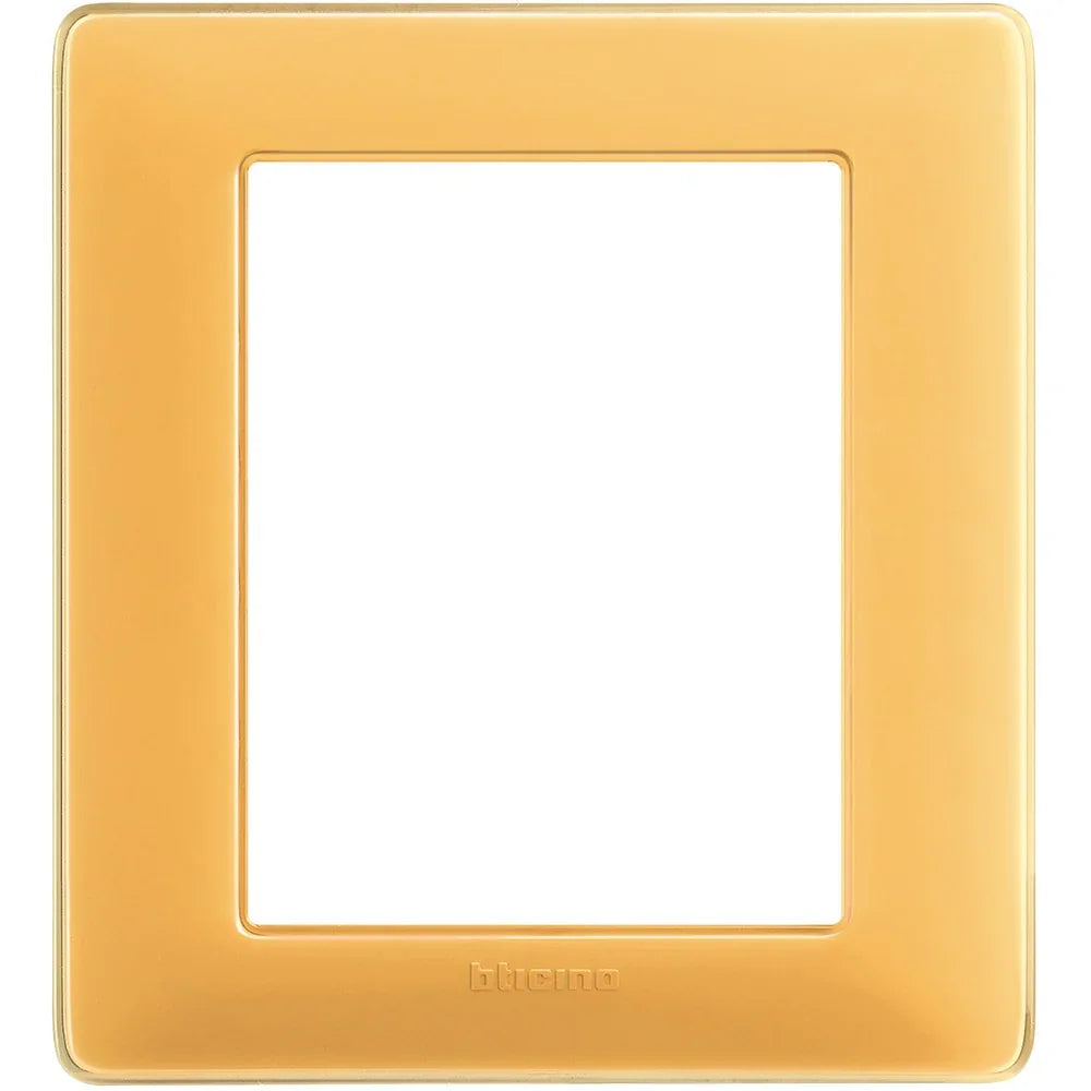 BTicino AM4826CAB - Placca Matix 3+3 Moduli in Tecnopolimero Colore Ambra, Design Elegante e Resistente