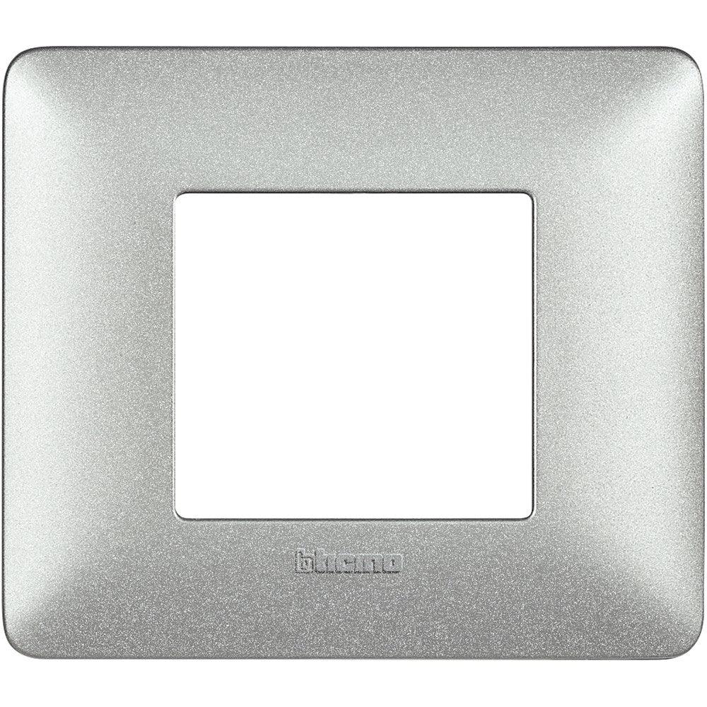 Placca BTicino Matix 2 Moduli Bianco Calce AM4802TBC - Resistente e Minimale, Ideale per Ogni Arredo