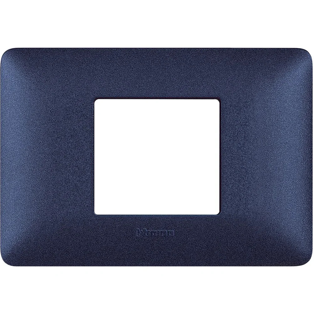 Placca BTicino Matix 2 Moduli Centrati AM4819TBM - Blu Mercurio, Tecnopolimero Resistente e Elegante