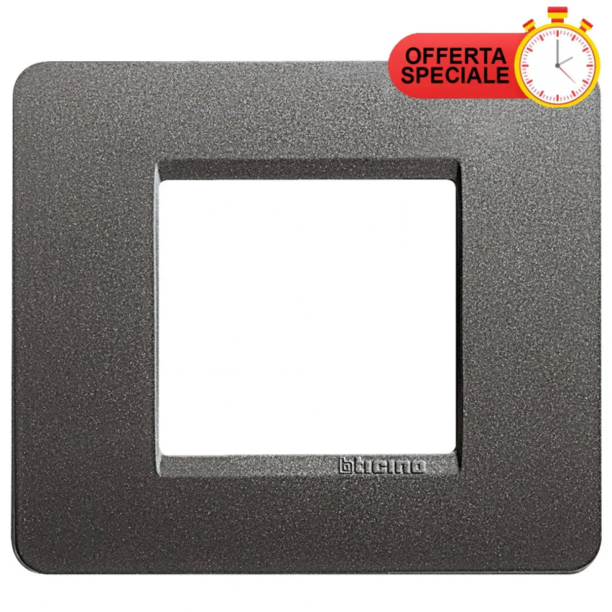 Placca BTicino Matix 2 Posti in Ferro AM4802IR - Design Elegante e Funzionale, Facile Installazione