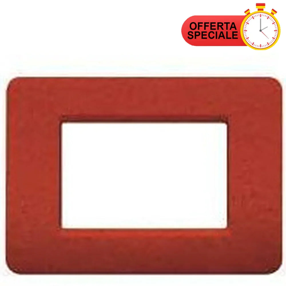 BTicino Matix Placca 3 Posti Terra AM4803ST - Design Elegante, Facile Installazione, Versatile