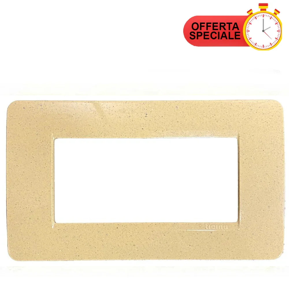 Placca BTicino Matix 4 Posti Sabbia AM4804SS - Design Elegante e Funzionalità Ottimale