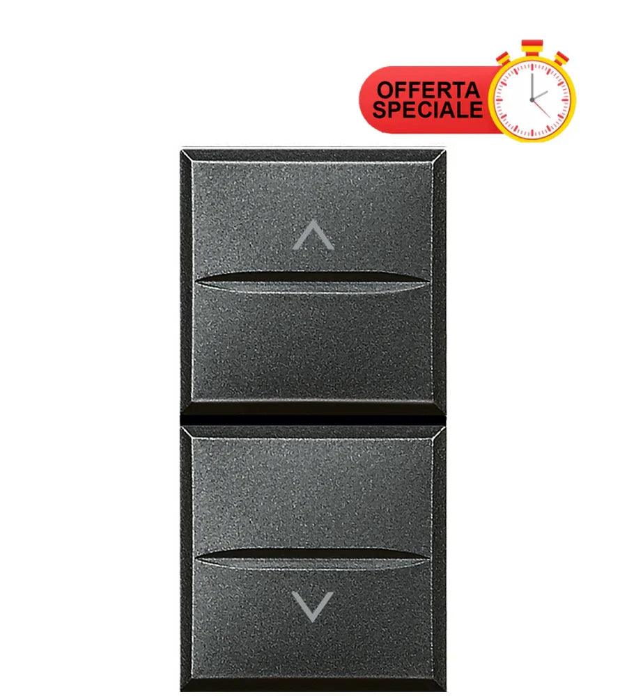 BTicino Axolute Commutatore Doppio Pulsante HS4027 - Controllo Elettrico Elegante e Affidabile 250Vac 10A