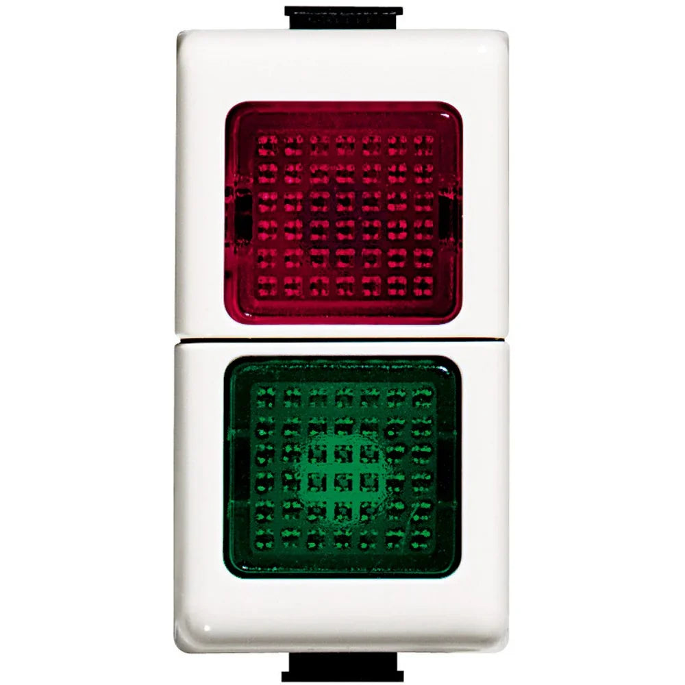 BTicino Matix AM5064V - Porta Lampada Vetro Verde/Rosso, 1W, 24Vac, Design Elegante e Funzionale