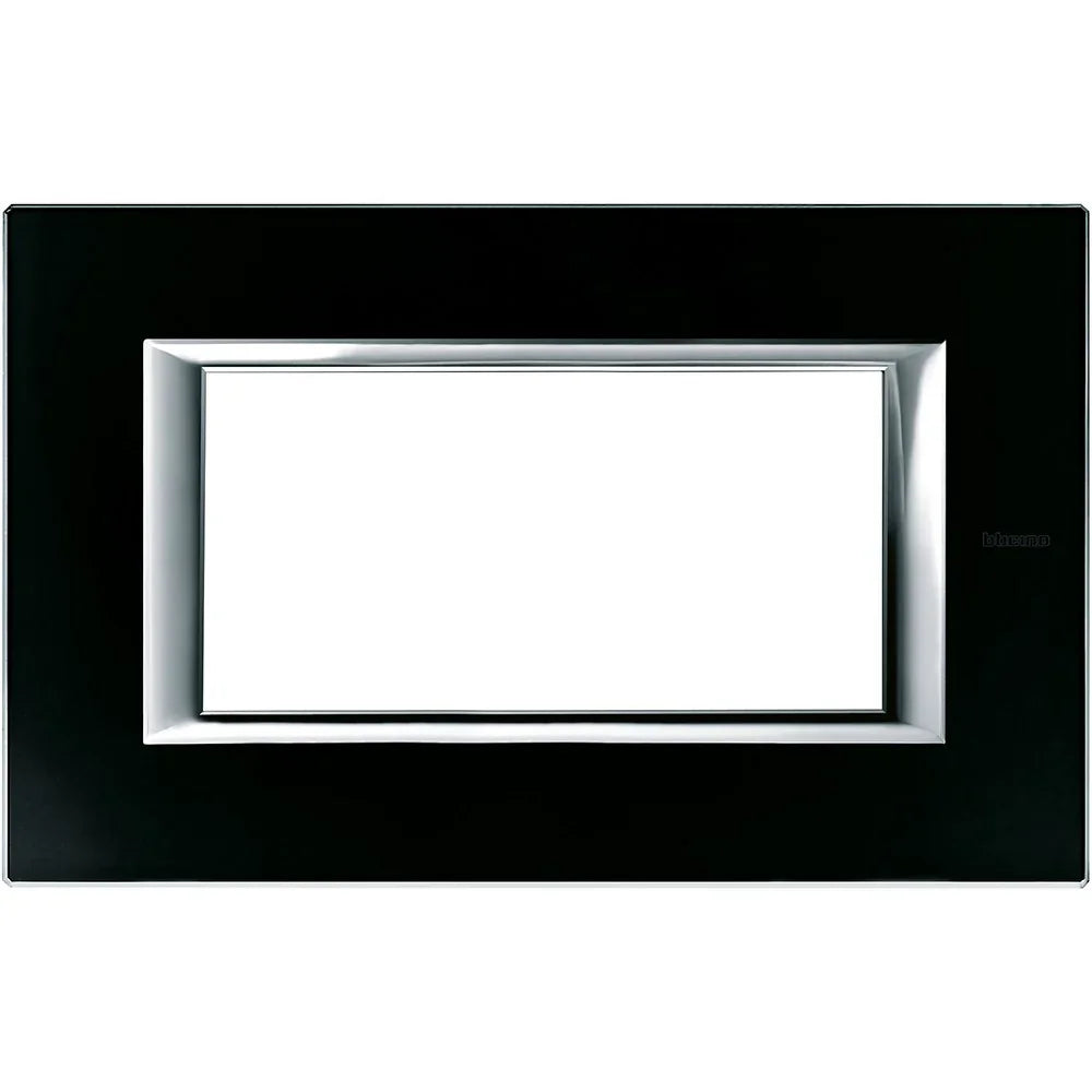 Bticino Axolute Placca 4P Vetro Nero Notte HA4804VNN - Design Elegante e Compatibile con Moduli Axolute