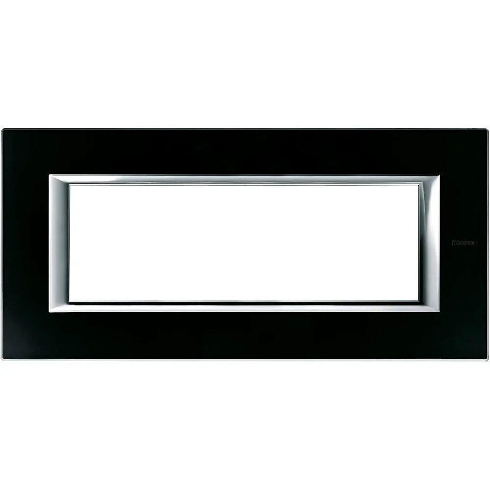 BTicino Axolute Placca 6 Moduli Vetro Nero Notte HA4806VNN - Elegante e Resistente