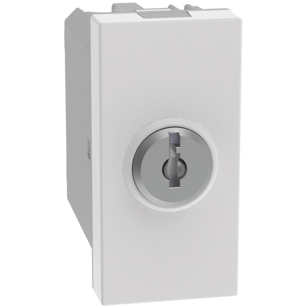 Deviatore a chiave BTicino MatixGO bianco 2P 10AX 1 modulo per controllo tensione 250Vac.