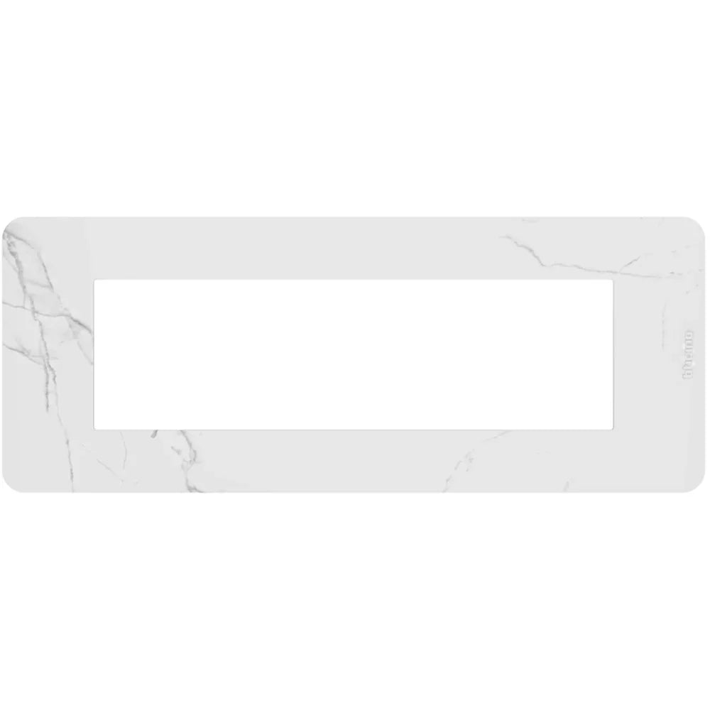 Placca BTicino MatixGO 7 Moduli Carrara Effetto Marmo JA4807EM - Design Elegante e Resistente
