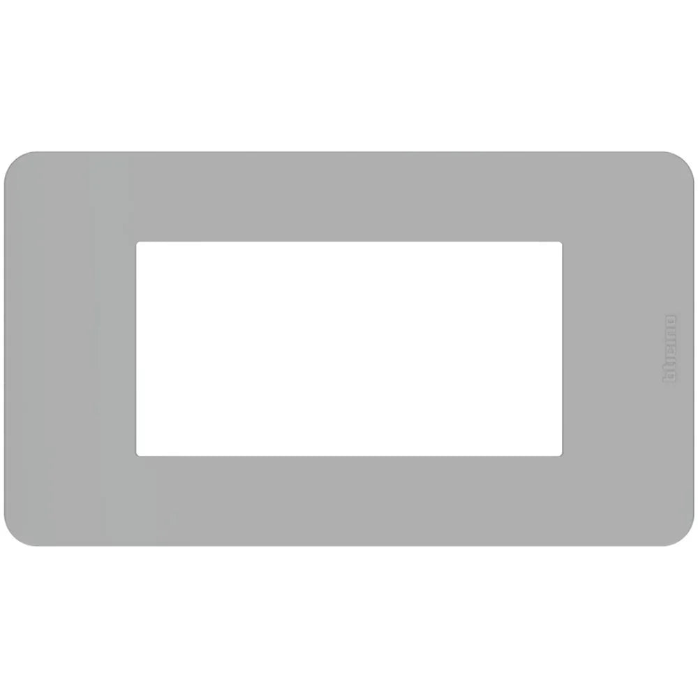 Placca BTicino MatixGO 4 Moduli Grigio - Materiale Tecnopolimero SKU JA4804JG, Design Elegante e Resistente