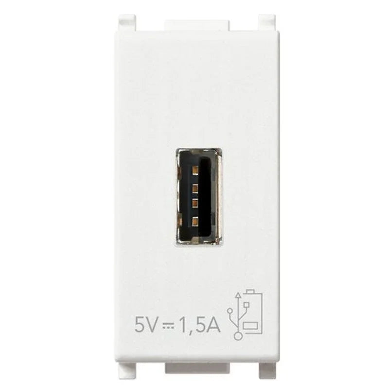 Presa USB Vimar Plana 5V 1,5A Bianca 14292 - Ricarica Rapida e Sicura per Smartphone e Tablet