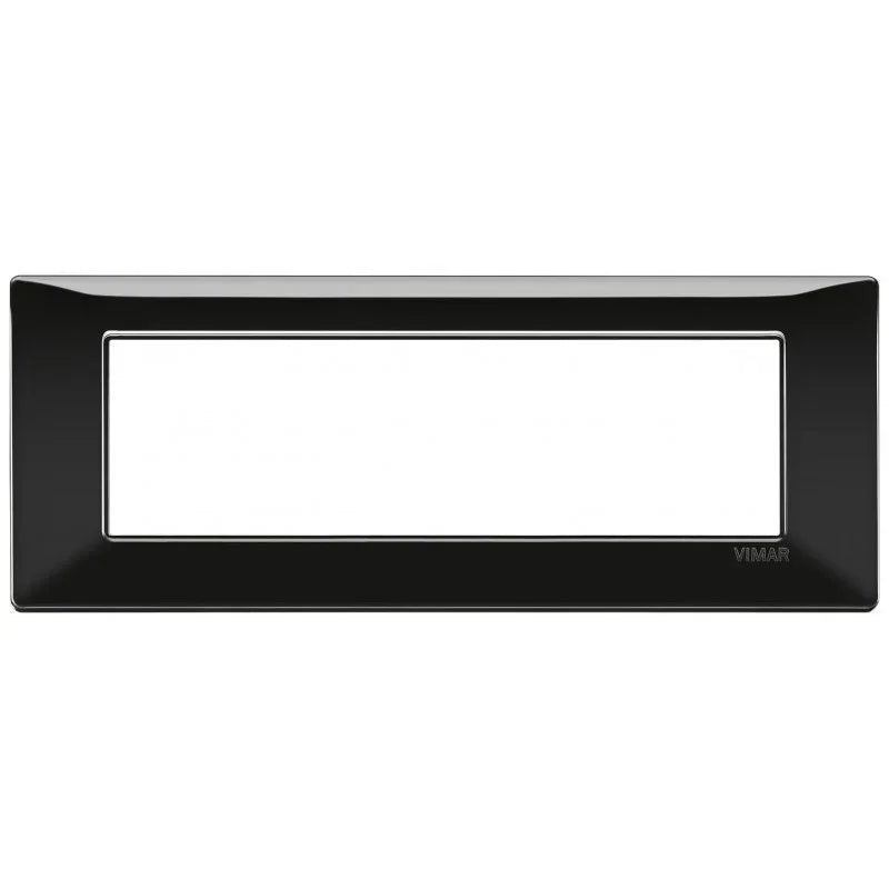 Placca Vimar Plana 7 Moduli Nero 14657.05 - Design Moderno in Tecnopolimero, Installazione Facile