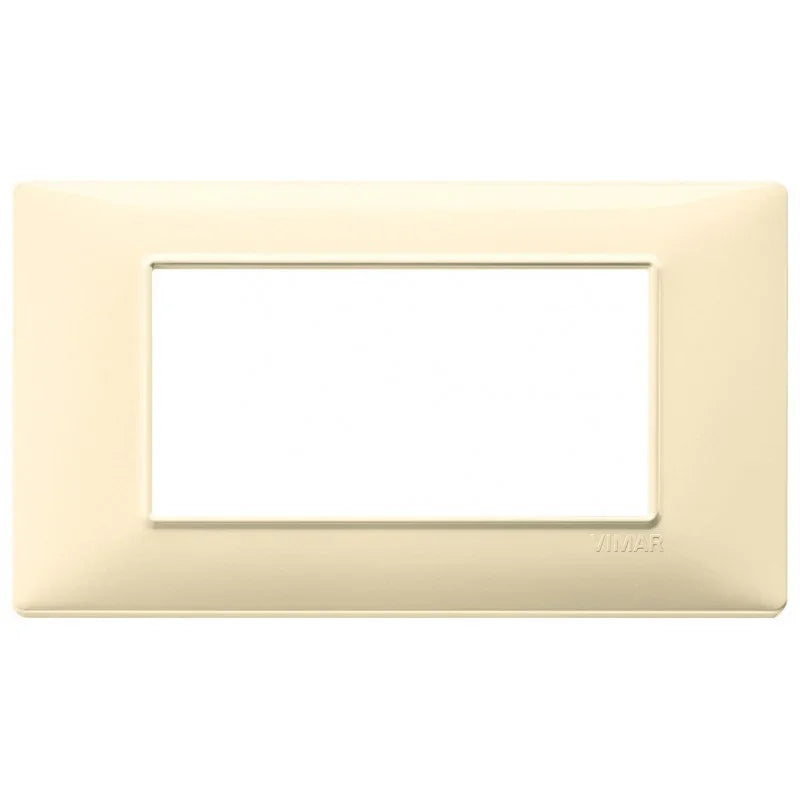 Placca Vimar Plana 4 Moduli Crema 14654.04 - Design Elegante, Facile Installazione, Resistente