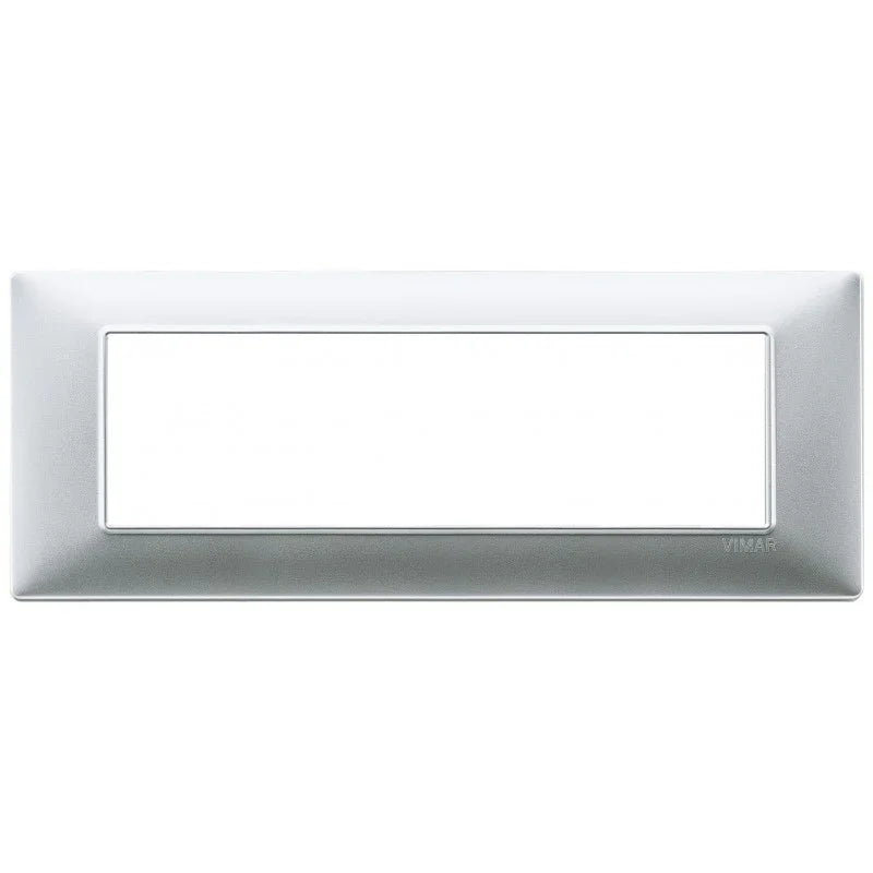 Vimar Plana Placca 7 Moduli Argento Opaco SKU 14657.20 - Design Elegante e Durevole in Tecnopolimero