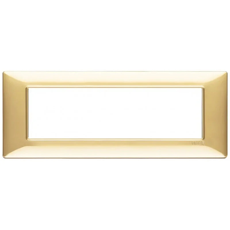 Vimar Plana Placca 7 Moduli Oro Lucido - Codice SKU 14657.24, Design Elegante e Resistente