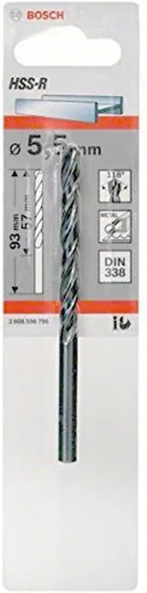Punta CIL D 5.5 HSS-R Bosch - Acciaio Super Rapido, Perforazione Metalli - Codice Articolo 2608596796
