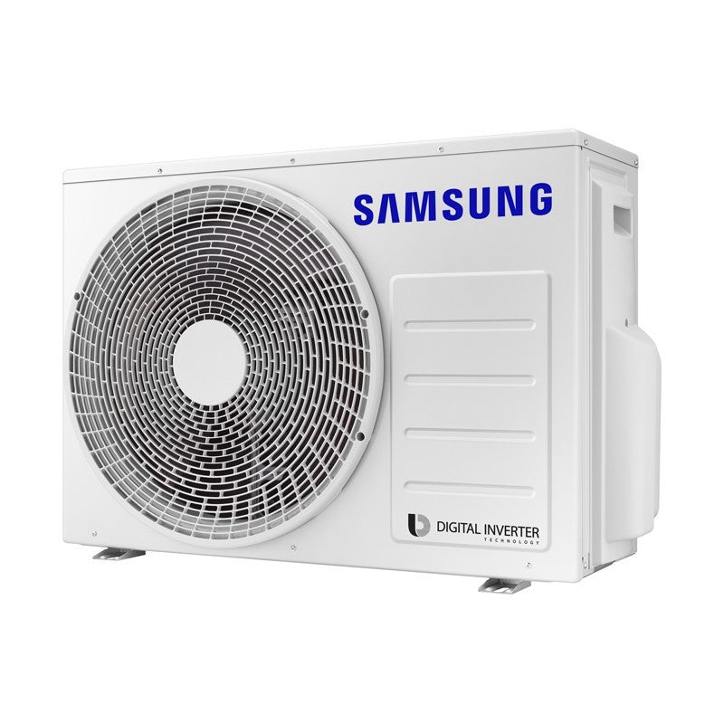 Pompa di calore Samsung CEBU 12000 BTU con tecnologia Digital Inverter per efficienza energetica e controllo Wi-Fi.