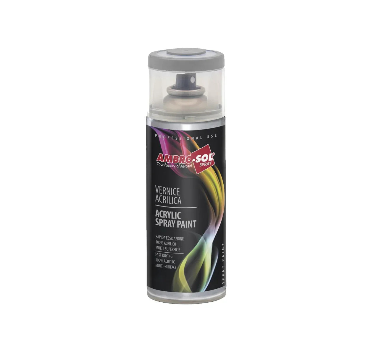 Ambro-Sol Vernice Acrilica Spray Grigio Chiaro 400ml - Codice SKU AS-GC400, Rapida Essiccazione, Finitura Lucida