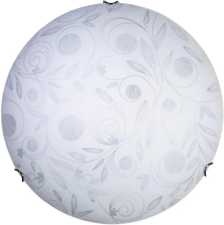 Plafoniera Moderna Clara E27, 1 Luce, 30cm, Vetro Sabbia, Made In Italy - Stile Elegante e Funzionale
