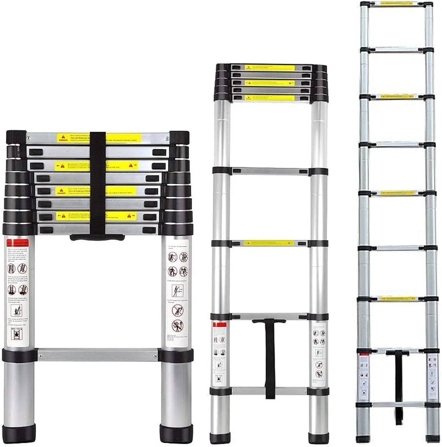 Scala Telescopica Multiuso 2,6 Metri in Alluminio - Portata 150 kg per Fai da Te ed Edilizia
